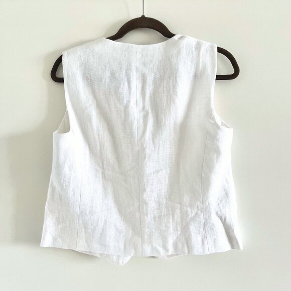 New Zara Women Collection 100% Linen Vest in Oyster White - Picture 4 of 9